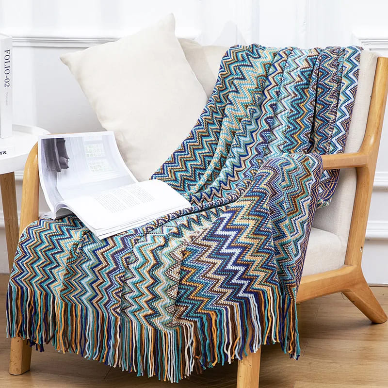 Couverture Moderne Bohème Bleu