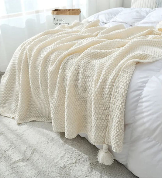 Couverture en Laine Beige