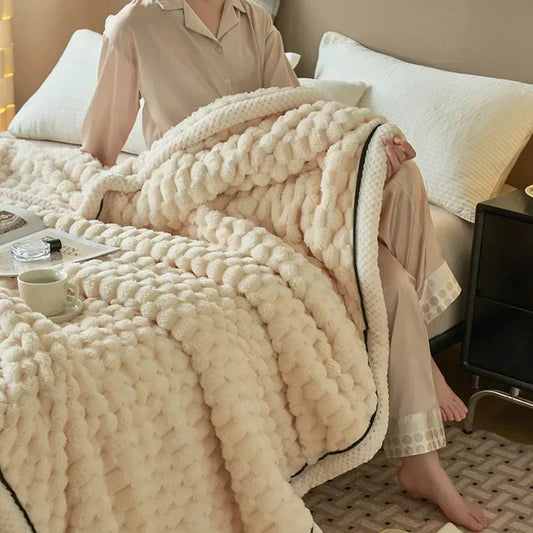 Couverture Polaire Chaude Beige