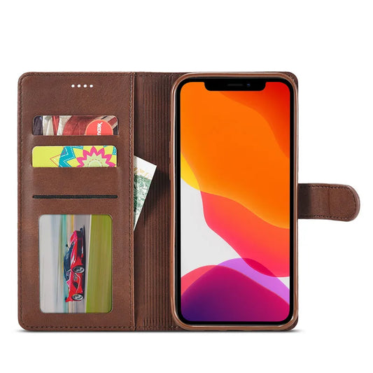 Coque Portefeuille iPhone en Cuir PU – Étui Rabat avec Support & Fermeture Magnétique