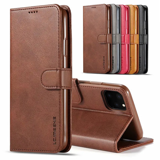 Coque Portefeuille iPhone en Cuir PU – Étui Rabat avec Support & Fermeture Magnétique