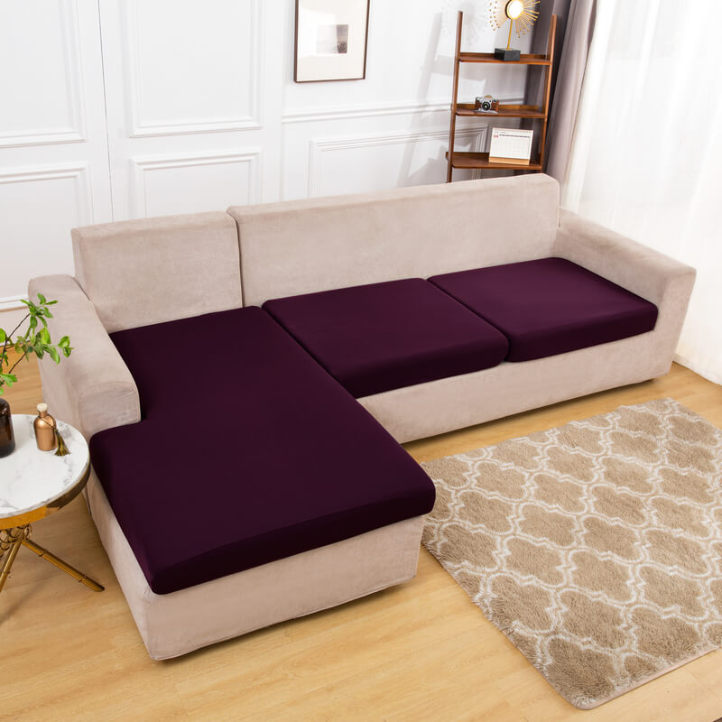 Housse Assise de Canapé d'Angle Prune