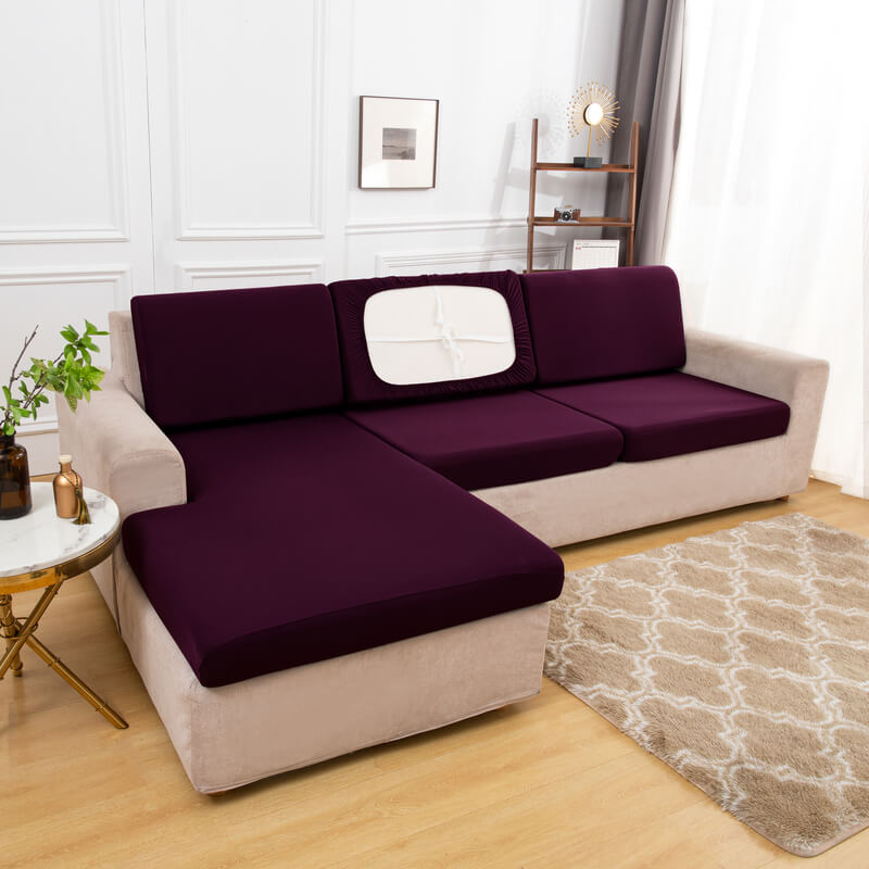 Housse Assise de Canapé d'Angle Prune