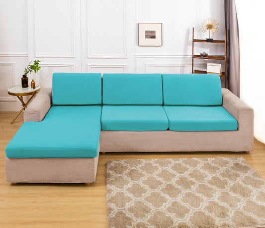 Housse Assise de Canapé d'Angle Bleu Clair