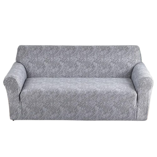 Housse de Canapé Grise à Motif Quadrillé – Design Minimaliste