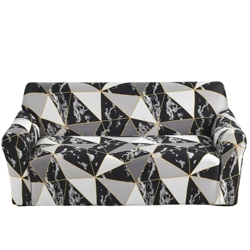 Housse de Canapé Extensible – Motif Géométrique Marbré
