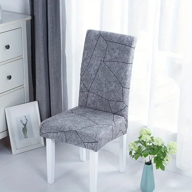 Housse de chaise grise effet béton craquelé