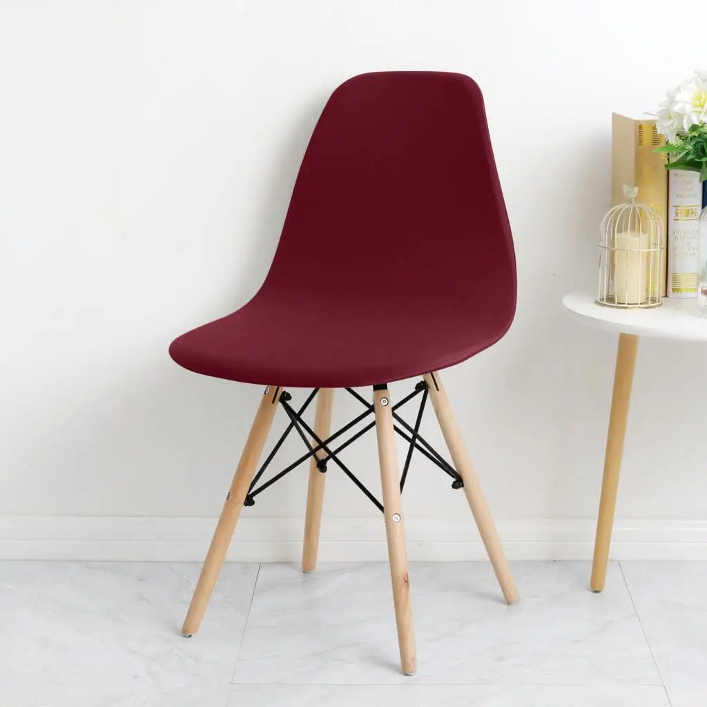 Housse de chaise scandinave bordeaux résistante à l'eau