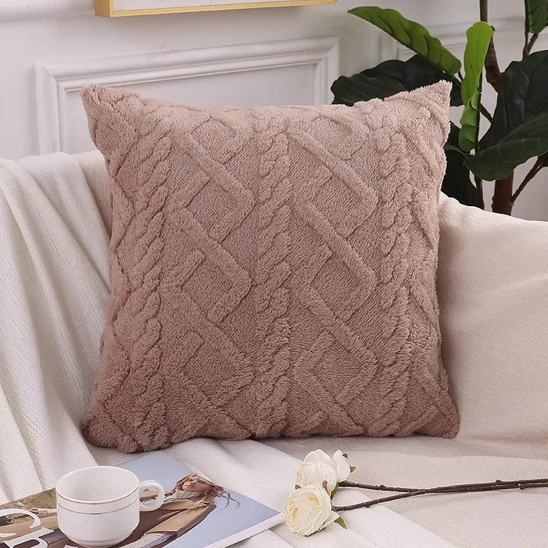 Housse de Coussin Carré Déco Luxe en Coton