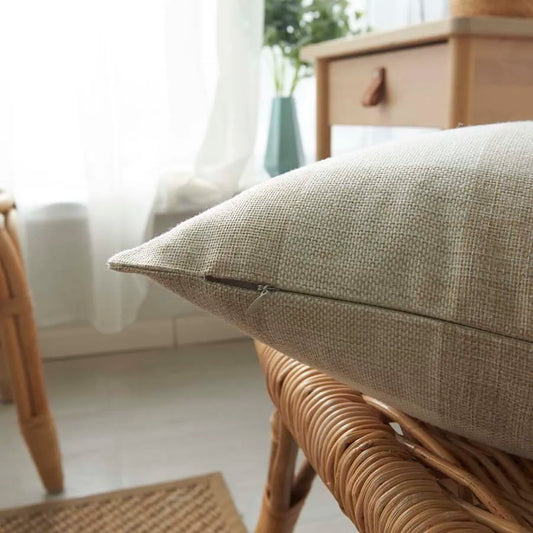 Housse de Coussin à Carreaux Beige – Style Scandinave Cosy 45x45cm