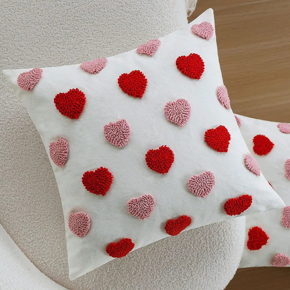 Housse de Coussin Cœur – Déco Amour & Saint-Valentin 45x45cm