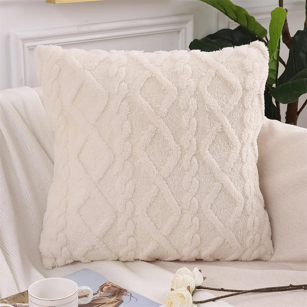 Housse de Coussin Carré Déco Luxe en Coton