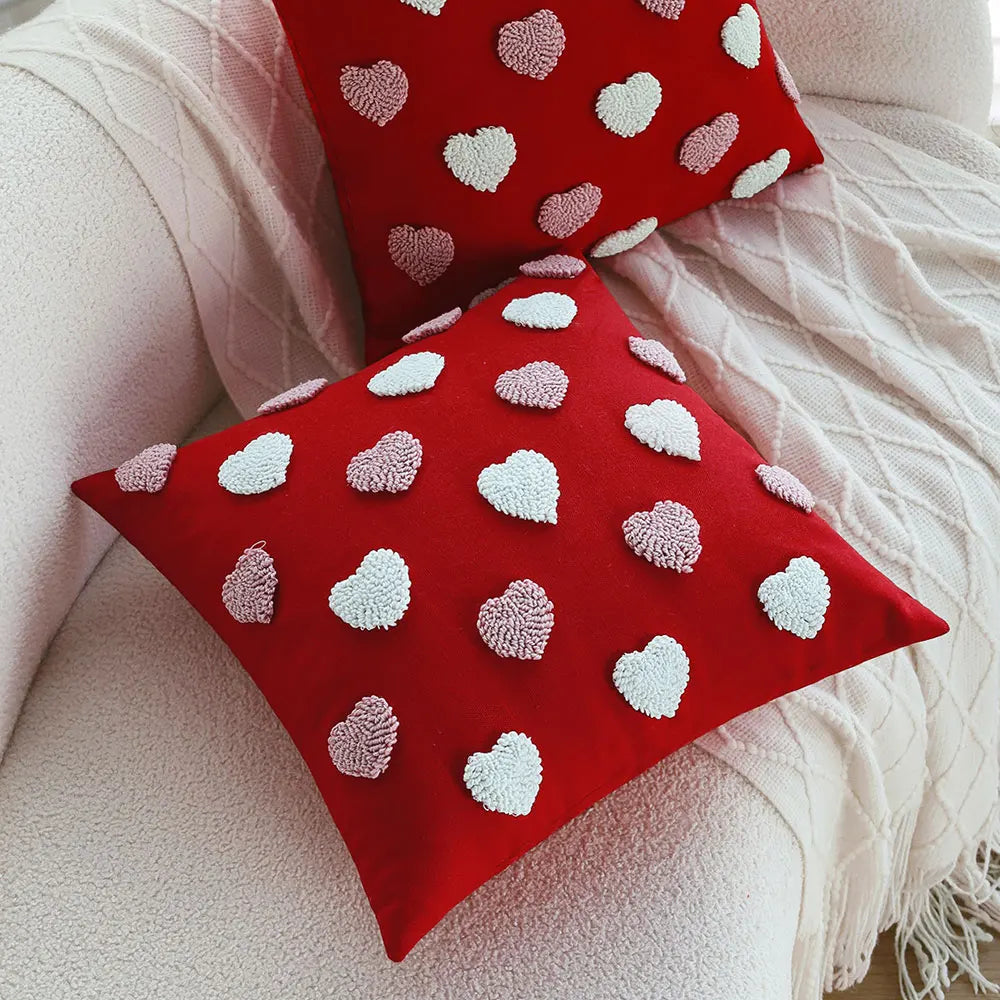 Housse de Coussin Cœur – Déco Amour & Saint-Valentin 45x45cm