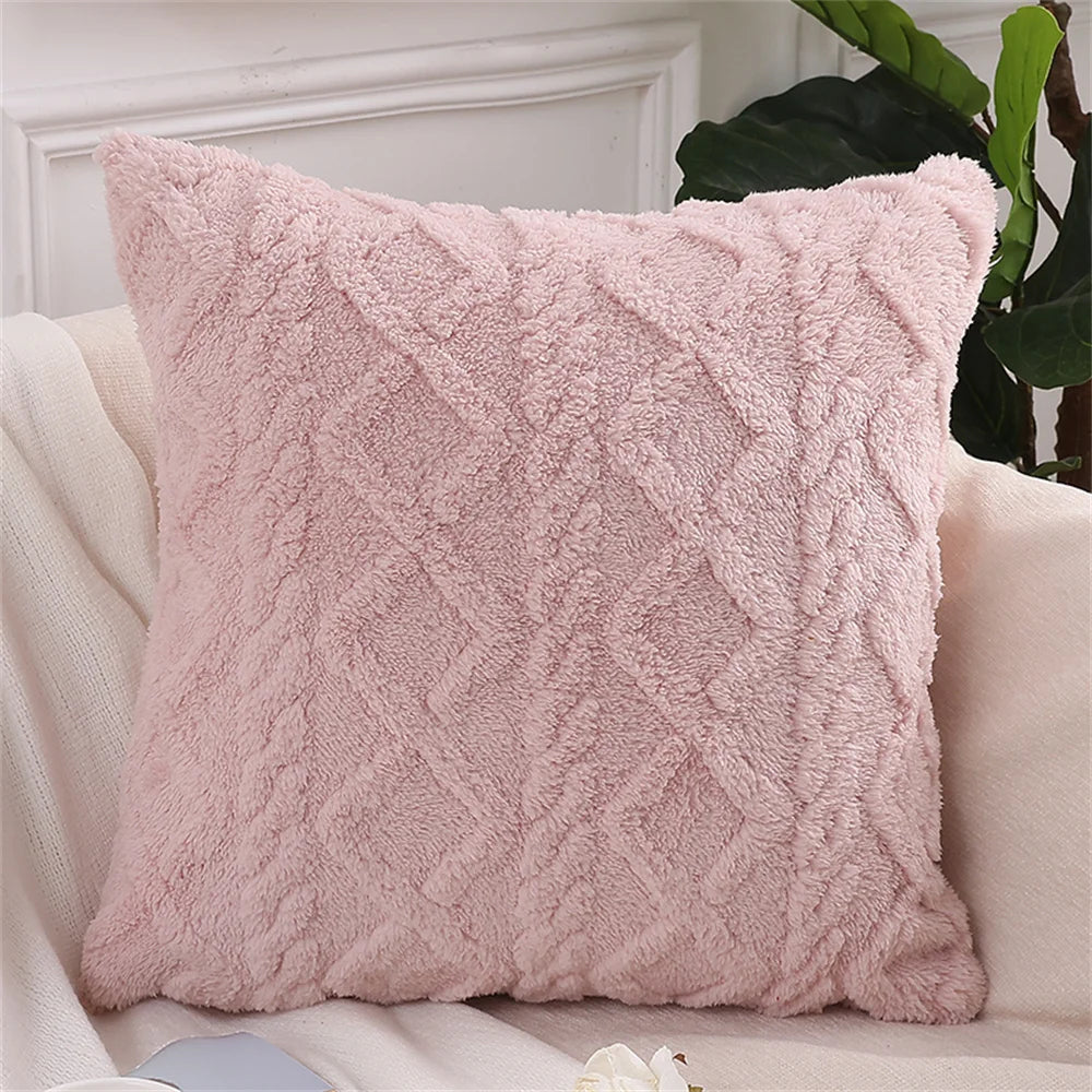 Housse de Coussin Carré Déco Luxe en Coton