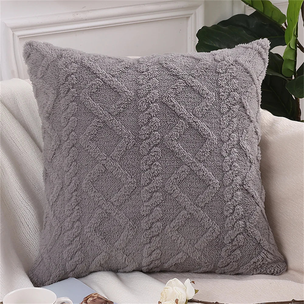 Housse de Coussin Carré Déco Luxe en Coton