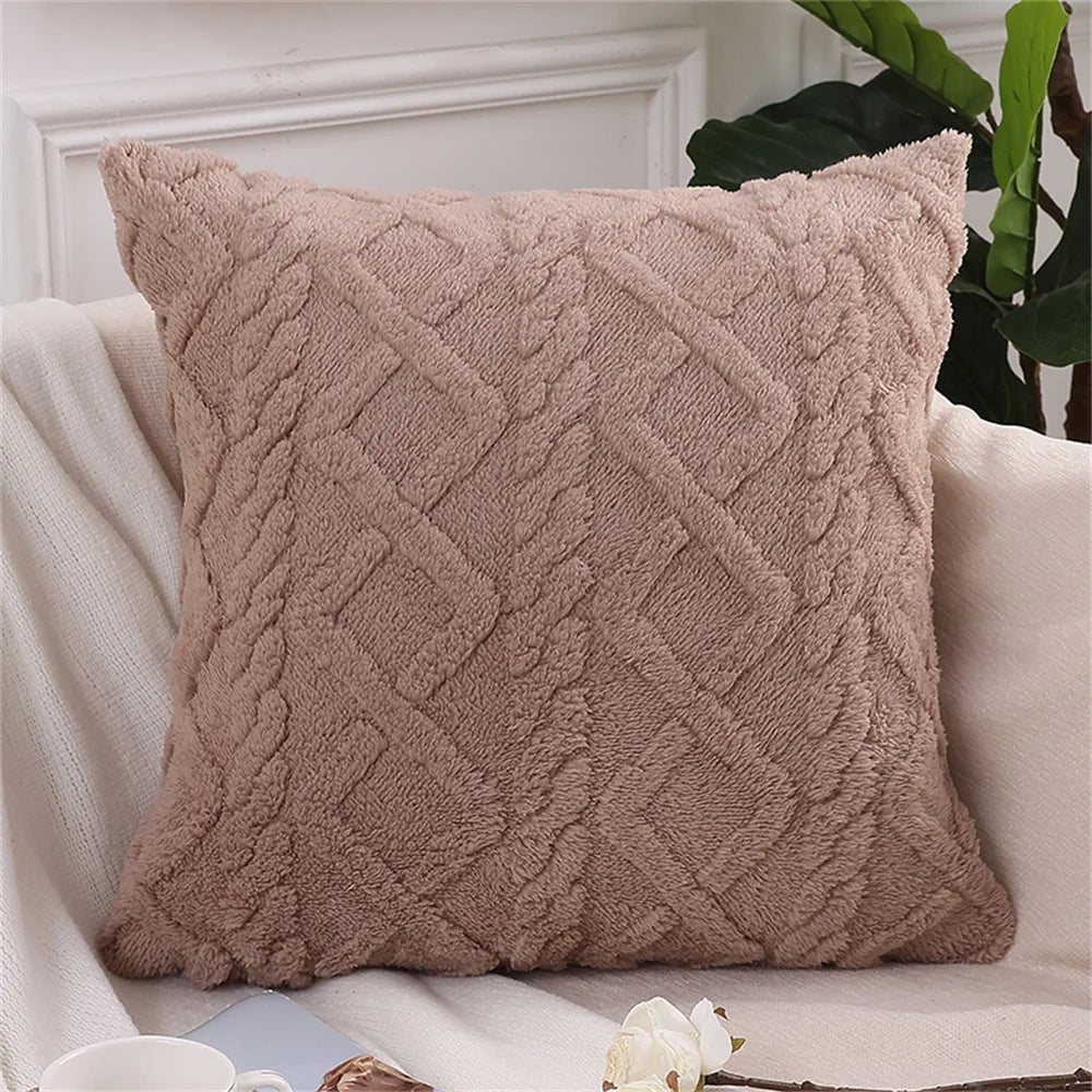 Housse de Coussin Carré Déco Luxe en Coton