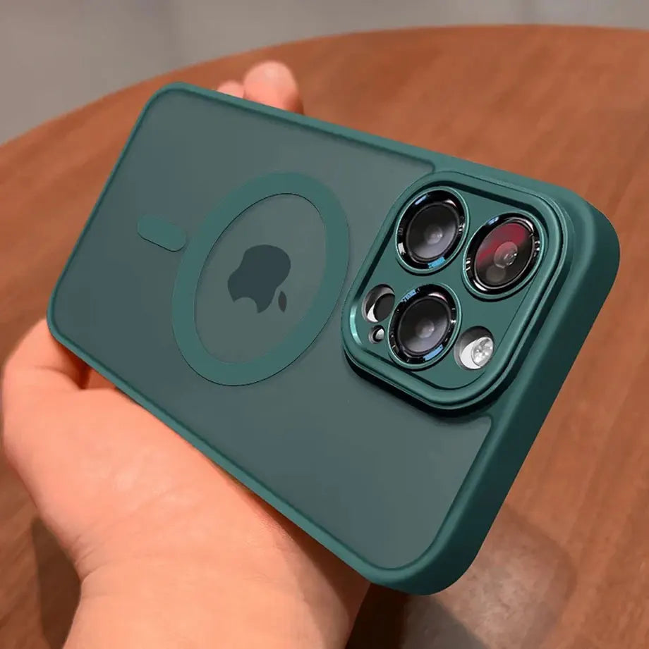 Coque Magnétique Givrée de Luxe pour iPhone | Translucide, Anti-Choc & Compatible MagSafe