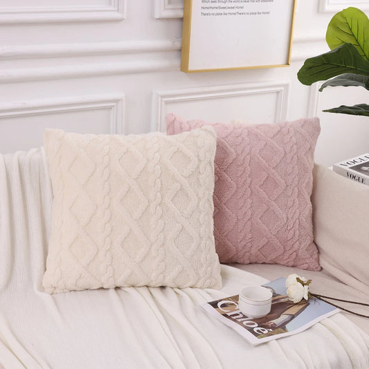 Housse de Coussin Carré Déco Luxe en Coton