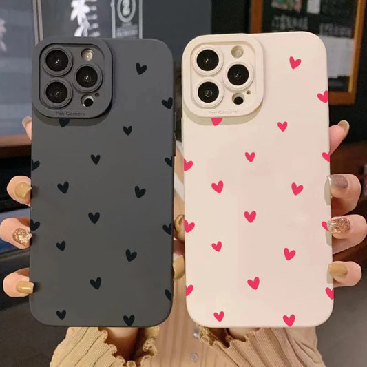 Coque iPhone Cœurs Silicone Antichoc