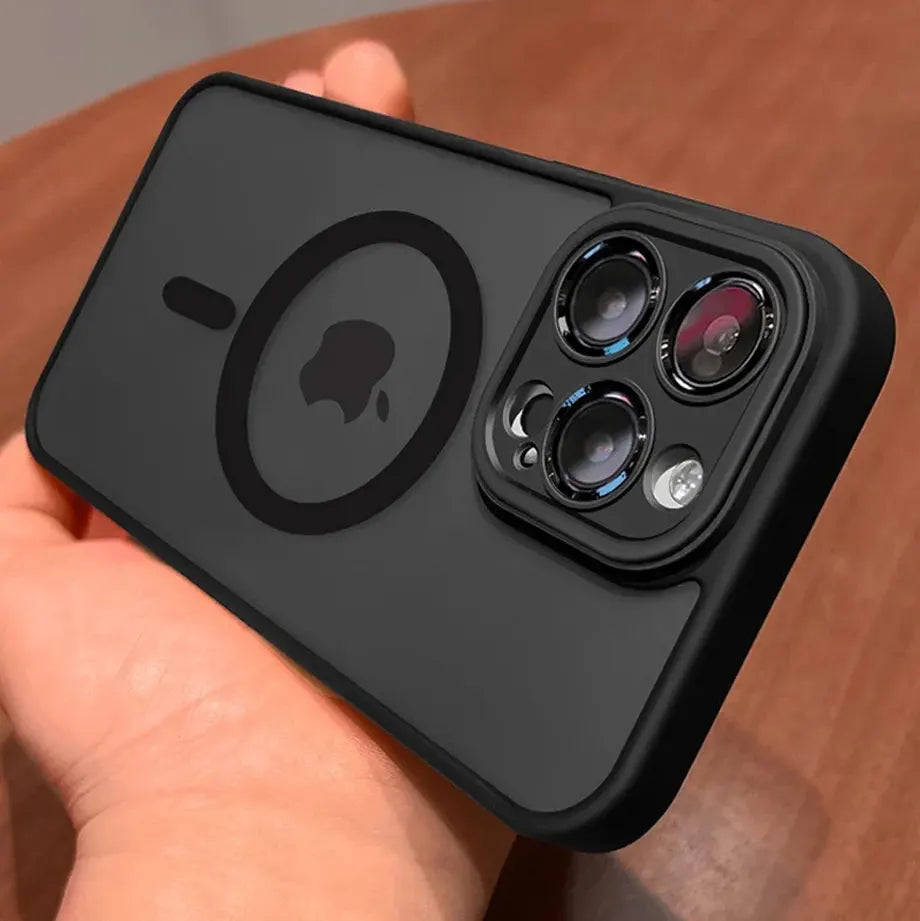 Coque Magnétique Givrée de Luxe pour iPhone | Translucide, Anti-Choc & Compatible MagSafe