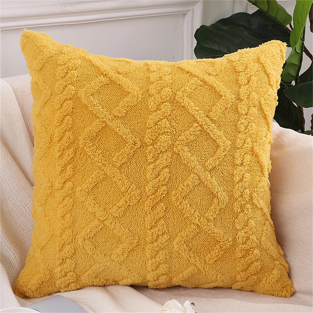 Housse de Coussin Carré Déco Luxe en Coton