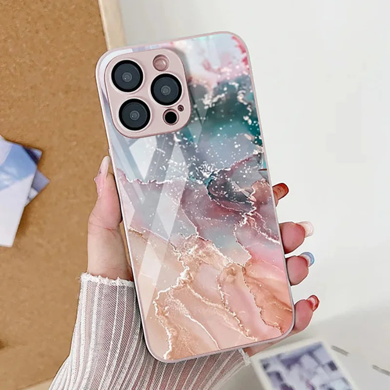 Coque iPhone Marbre | Housse iPhone Verre trempé Antichoc