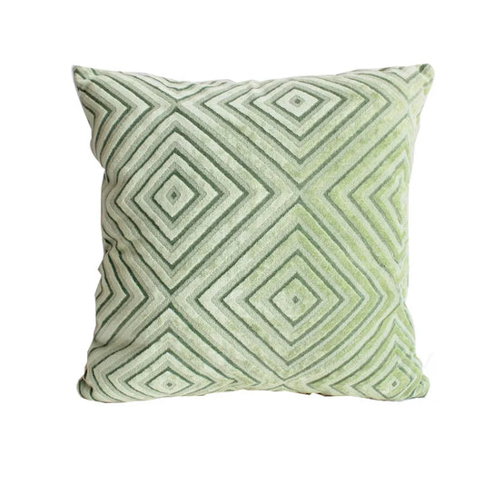 Housse de Coussin Verte – Motif Losange Moderne 45x45cm