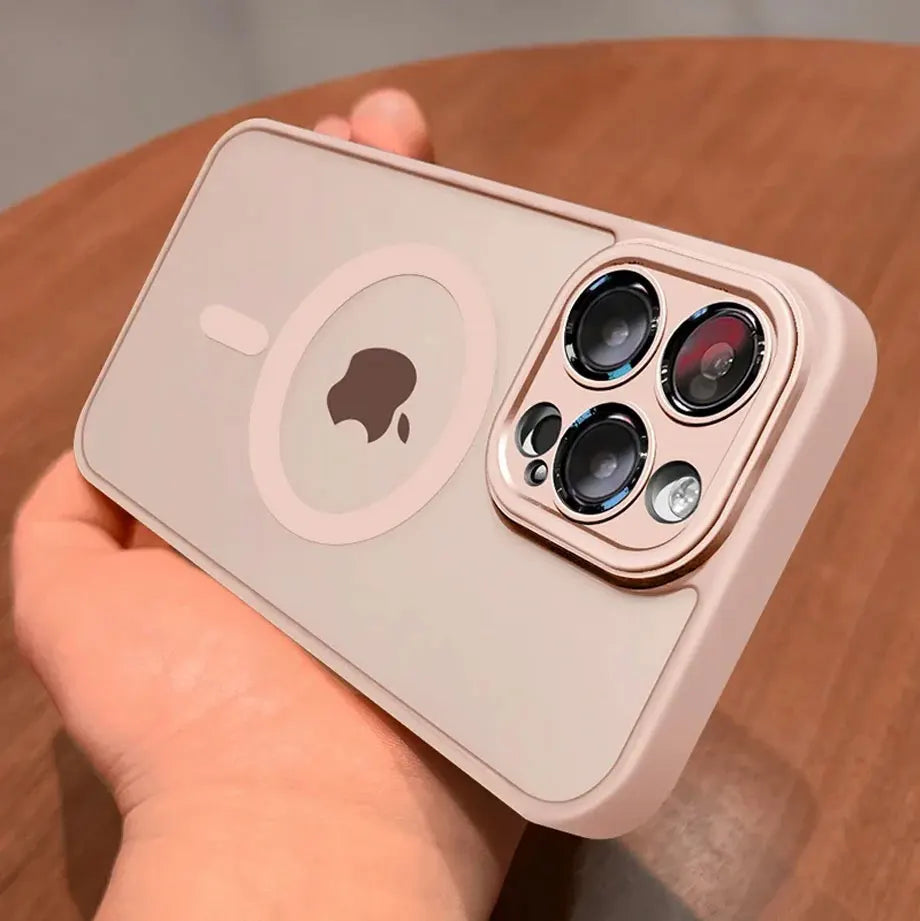 Coque Magnétique Givrée de Luxe pour iPhone | Translucide, Anti-Choc & Compatible MagSafe
