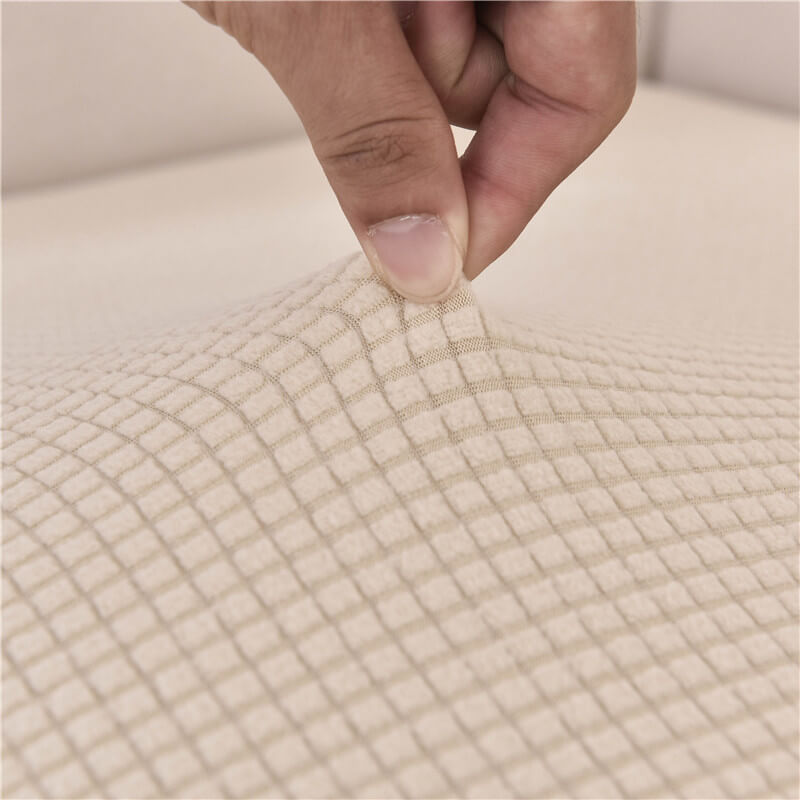Housse Assise de Canapé d'Angle Jacquard Beige