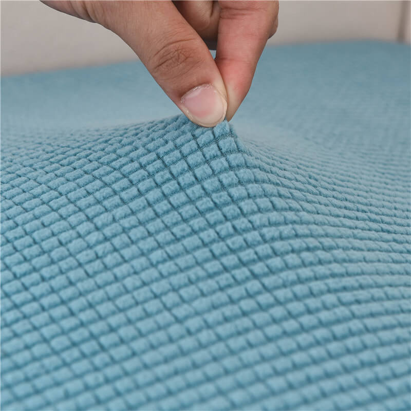 Housse Assise de Canapé d'Angle Jacquard Bleu Clair