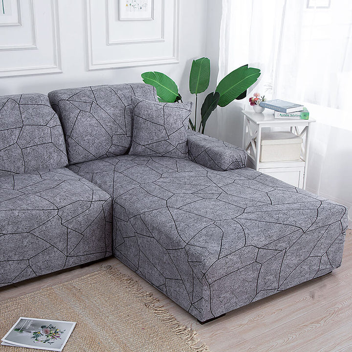 housse de canapé d’angle extensible gris foncé