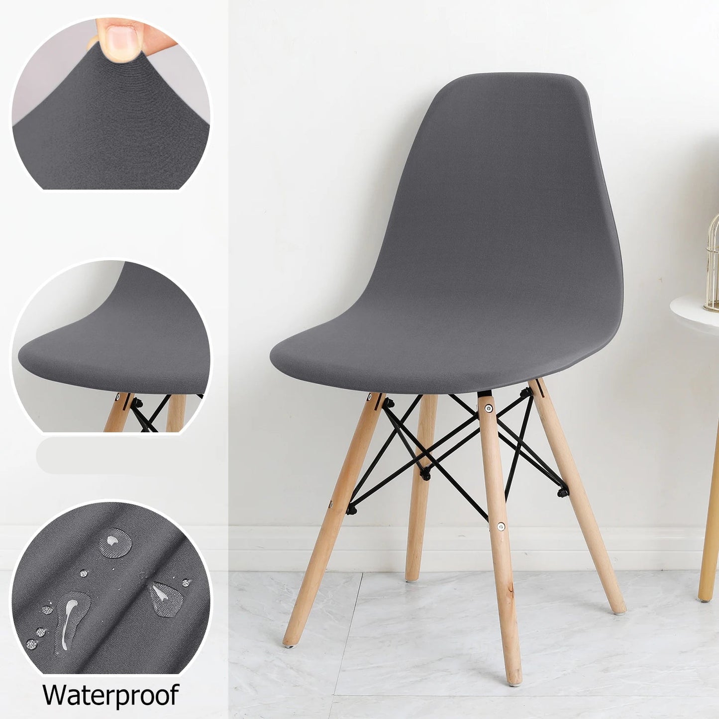housse de chaise scandinave grise