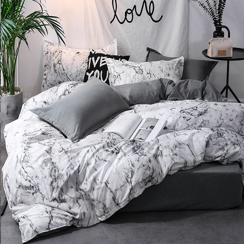 housse de couette marbre blanc 200x200.