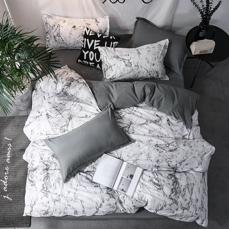 housse de couette marbre blanc 220x240.