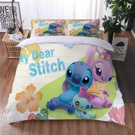 housse de couette stitch angel et poupée