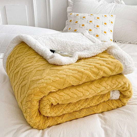 Couverture Chaude Jaune