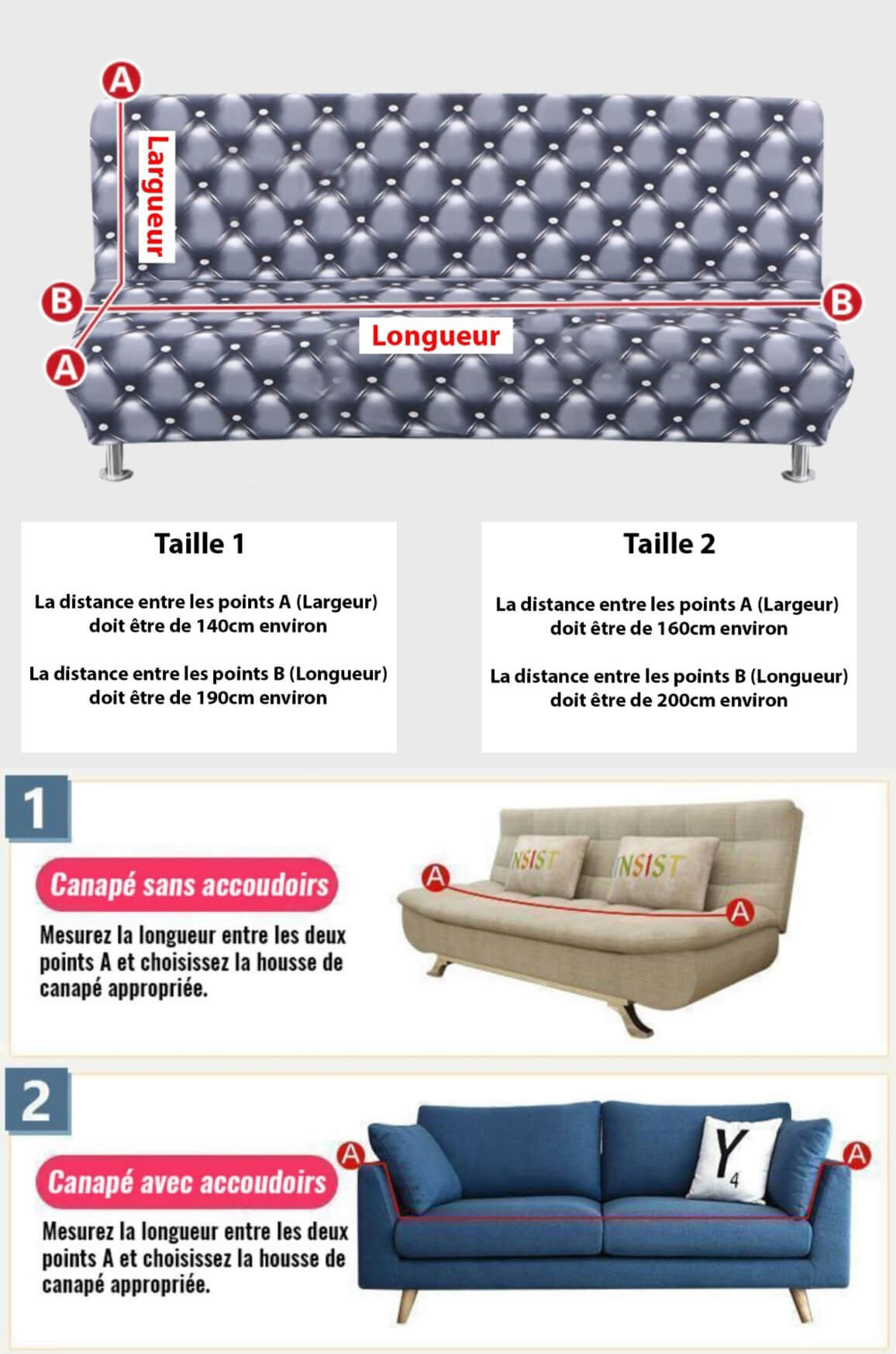 Housse Canapé Lit et BZ Extensible