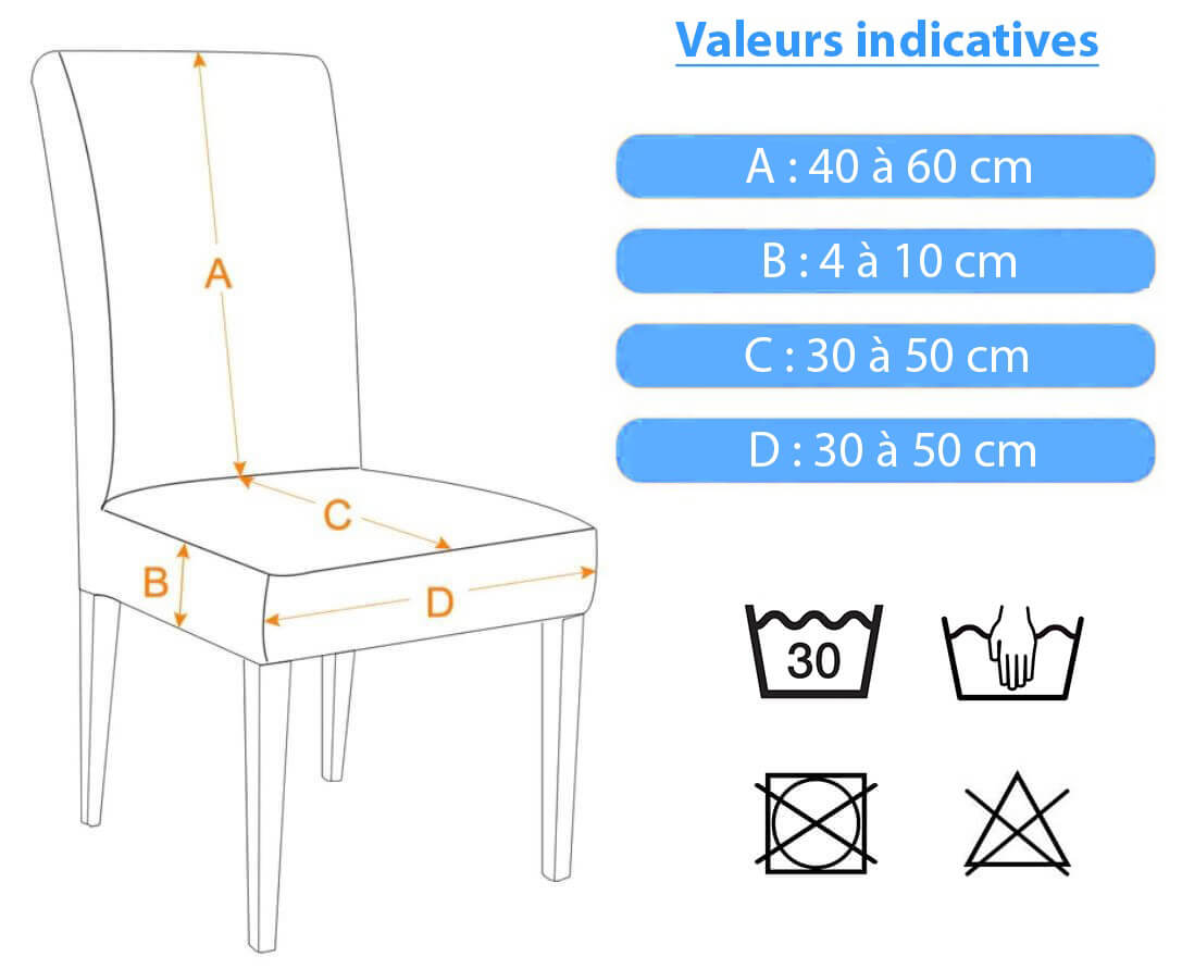 Housse de Chaise Imperméable Noir