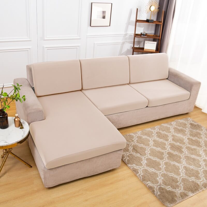 Housse Assise de Canapé d'Angle Beige