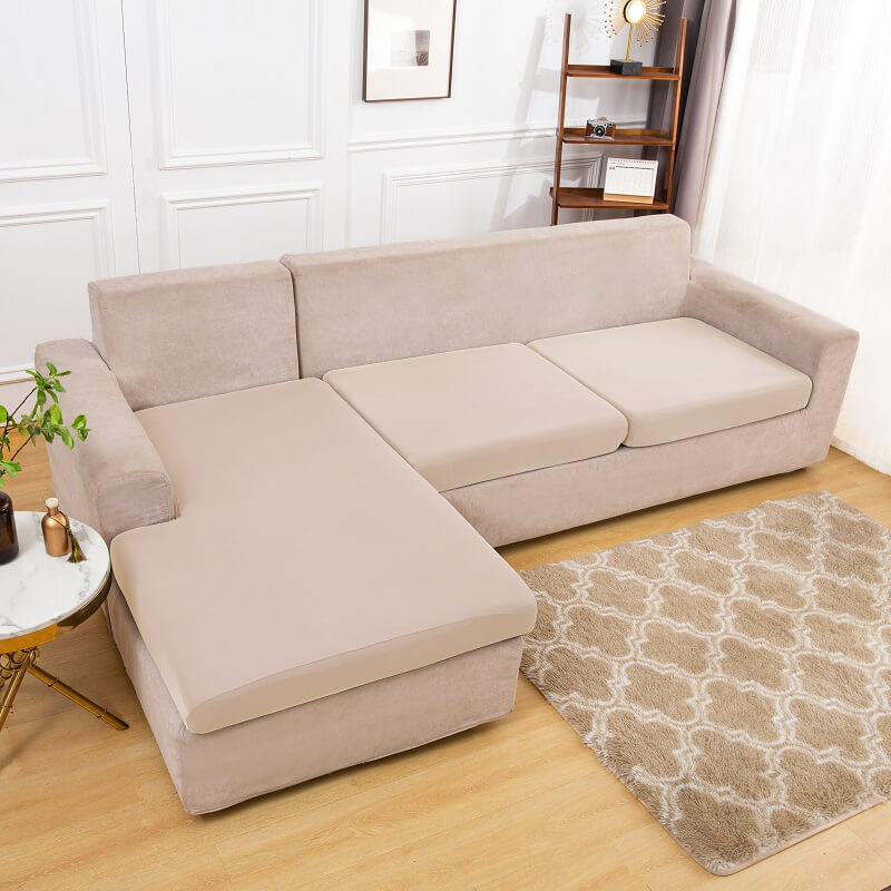 Housse Assise de Canapé d'Angle Beige