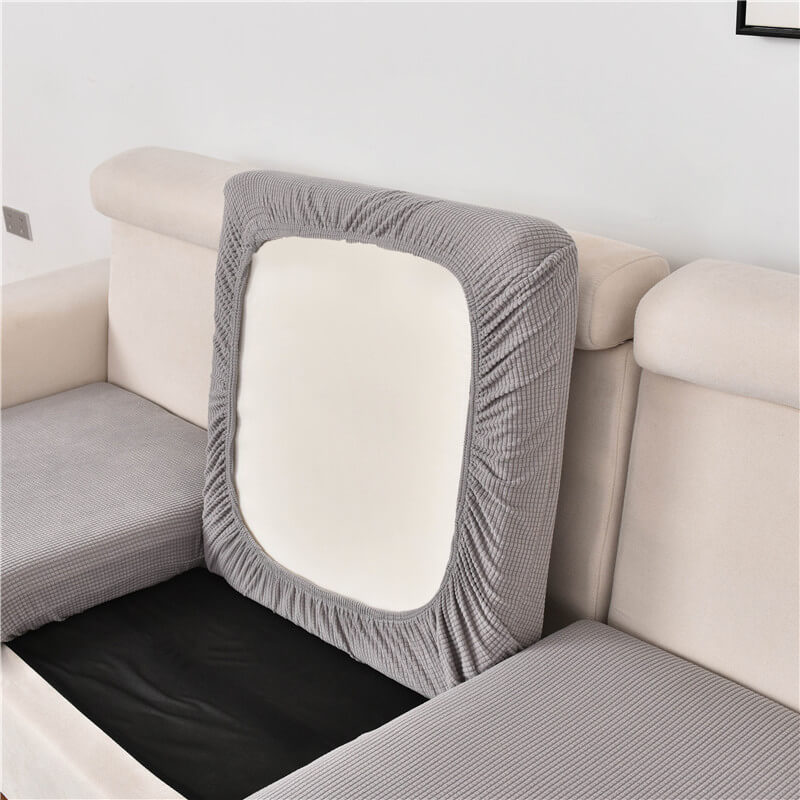 Housse Assise de Canapé d'Angle Jacquard Gris Clair