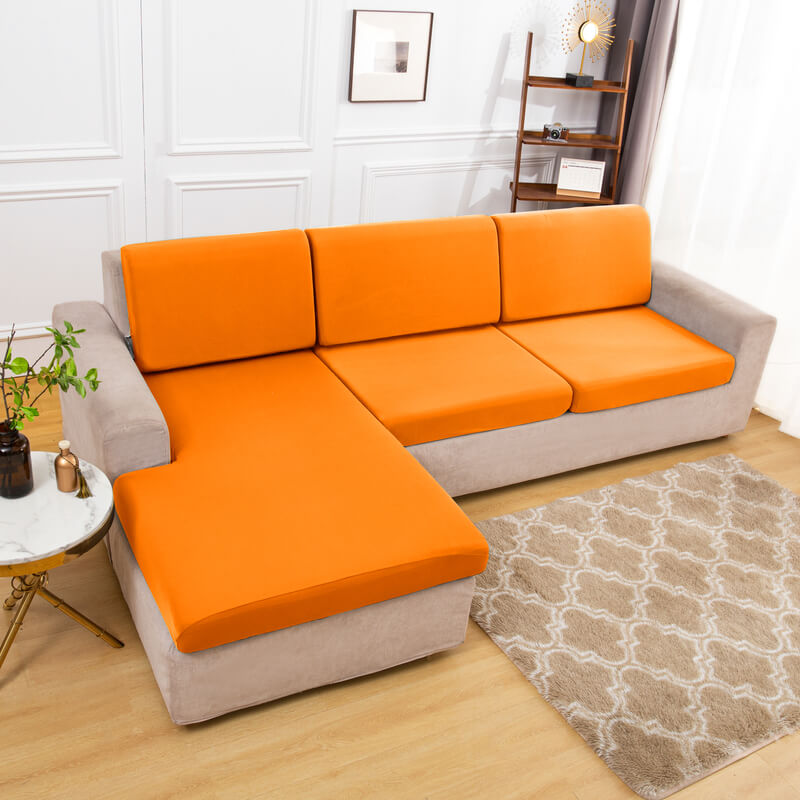 Housse Assise de Canapé d'Angle Orange