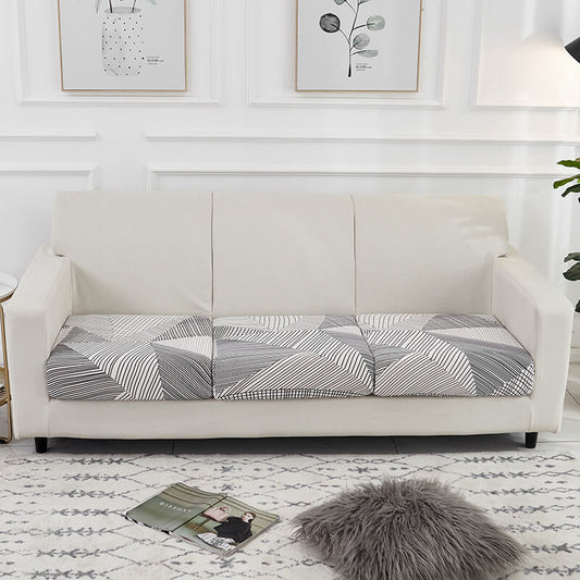 Housse Assise de Canapé Blanc et Gris