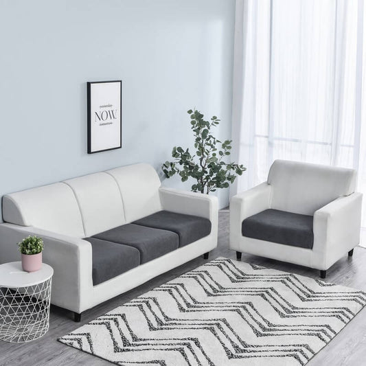 Housse Assise de Canapé Jacquard Gris Anthracite