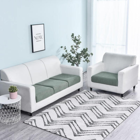 Housse Assise de Canapé Jacquard Vert de Gris