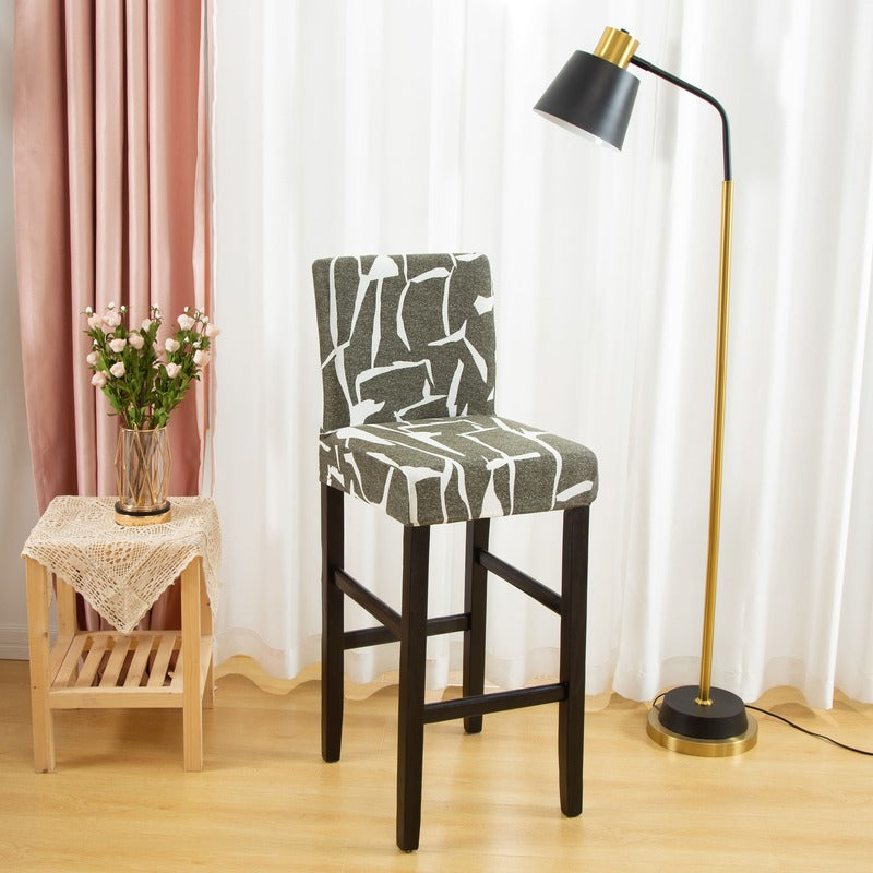 Housse Chaise de Bar et Tabouret Bi-extensible Kaki