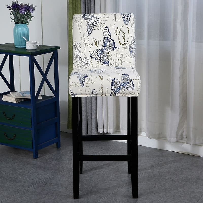 Housse Chaise de Bar et Tabouret Papillons