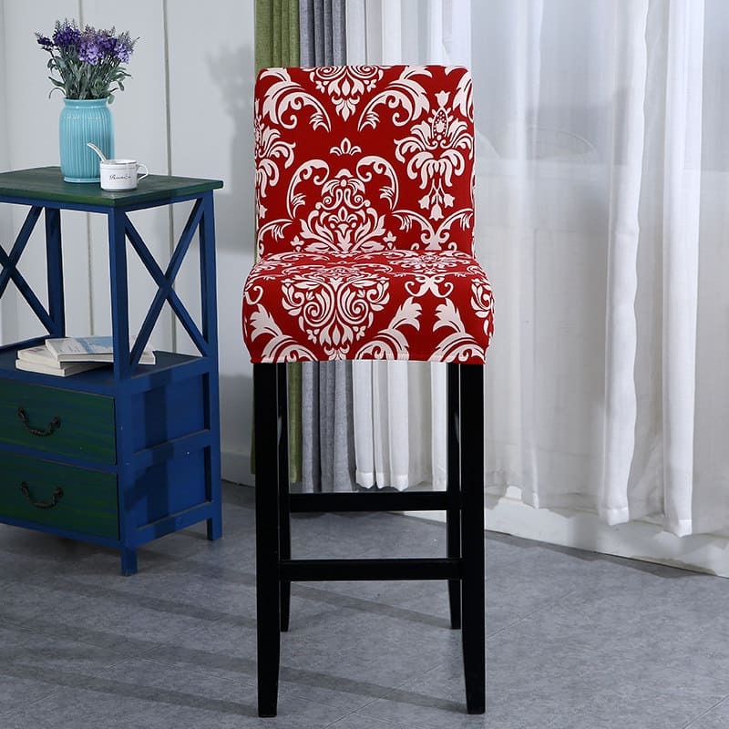 Housse Chaise de Bar et Tabouret Vintage Rouge