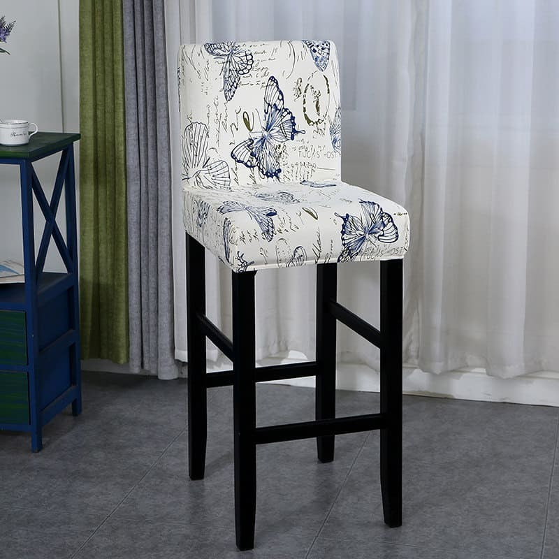 Housse Chaise de Bar et Tabouret Papillons