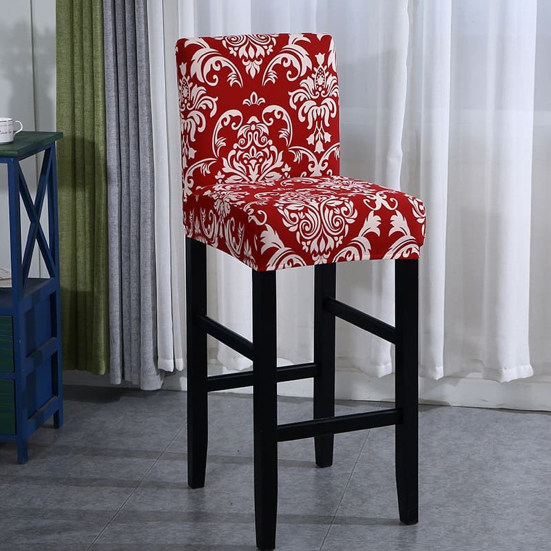 Housse Chaise de Bar et Tabouret Vintage Rouge